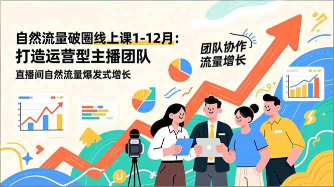 自然流量破圈线上课25年1-12月-更新：打造运营型主播团队 直播间自然流量爆发式增长-副业网