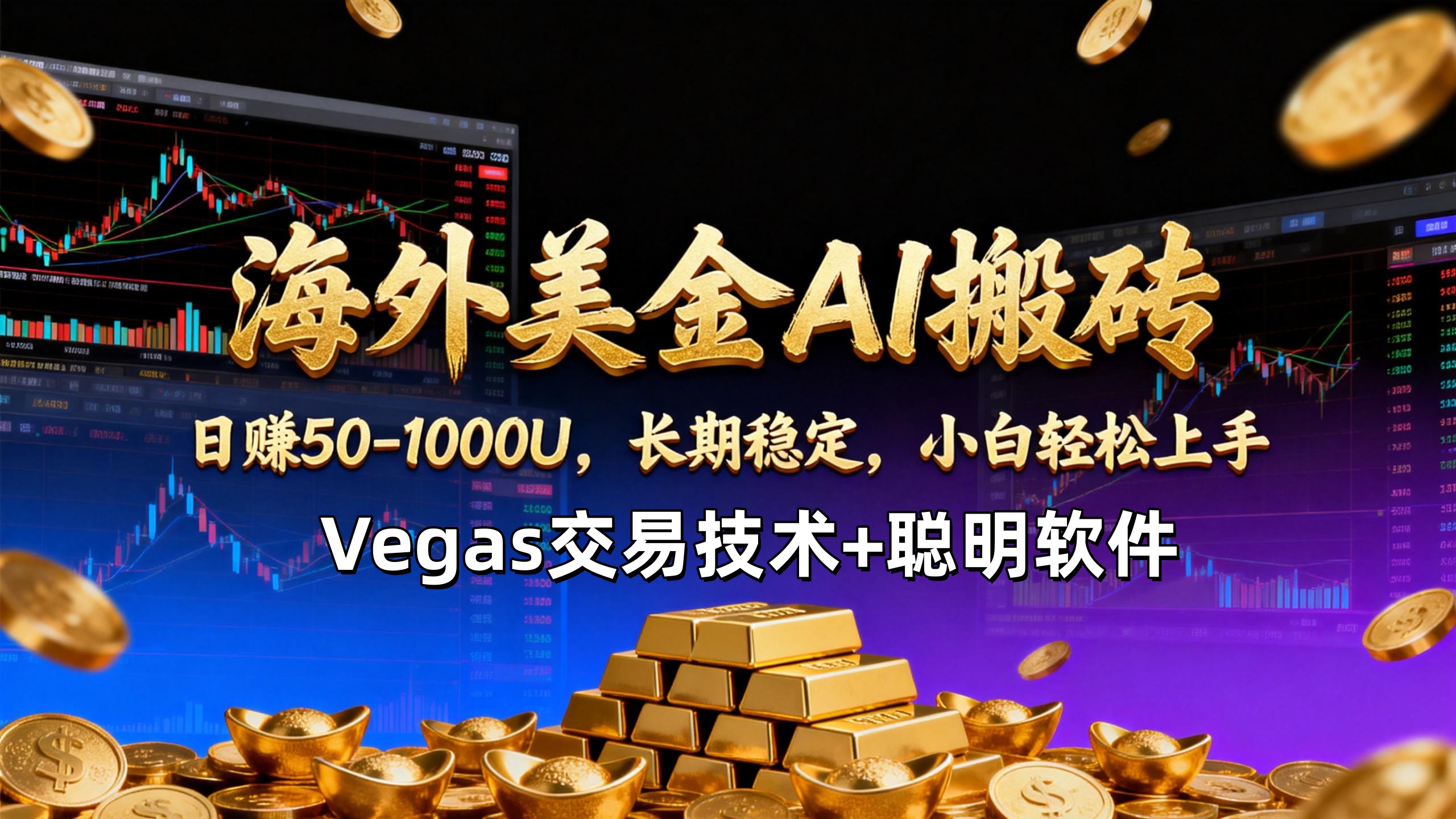【海外美金AI搬砖】Vegas交易技术+聪明软件,日赚50-1000U,长期稳定,小白轻松上手。-副业网