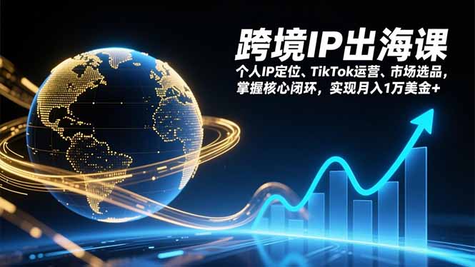跨境IP出海课,个人IP定位、TikTok运营、市场选品,掌握核心闭环,实现月入1万美金+-副业网