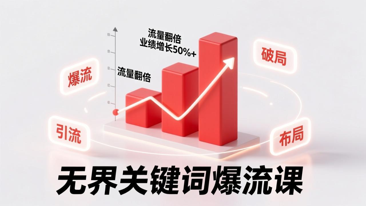 无界关键词爆流课,破局布局逻辑、阶段精准引流,实现流量翻倍,店铺业绩增长50%+。-副业网