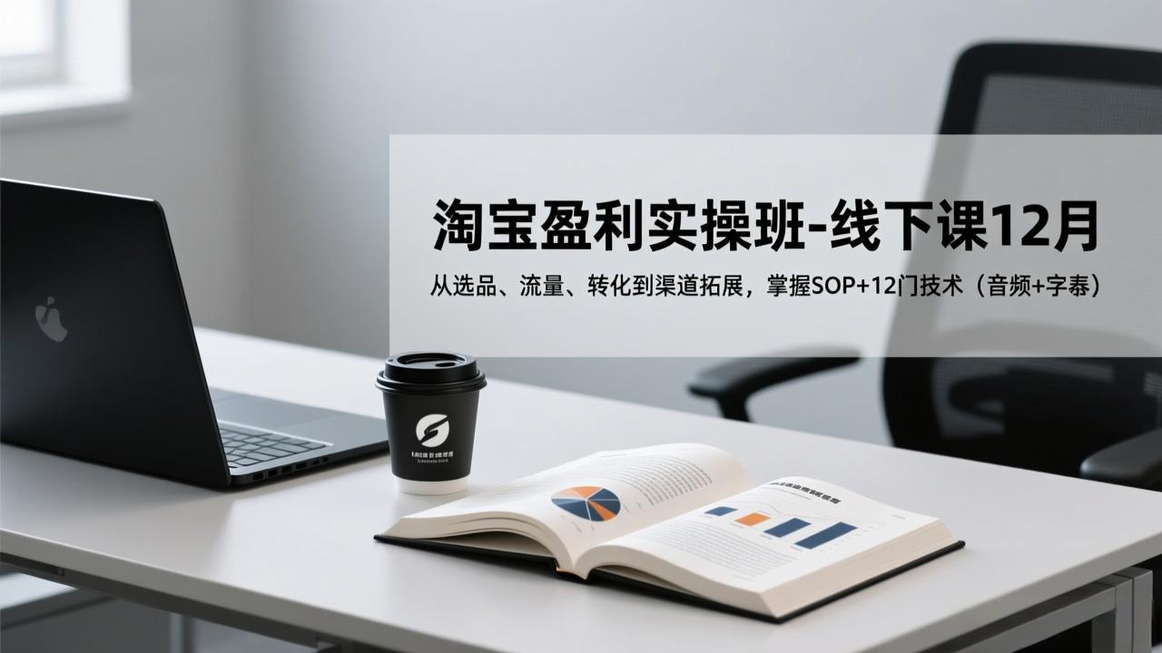 淘宝盈利实操班-线下课12月,从选品、流量、转化到渠道拓展,掌握SOP+12门技术(音频+字幕-副业网