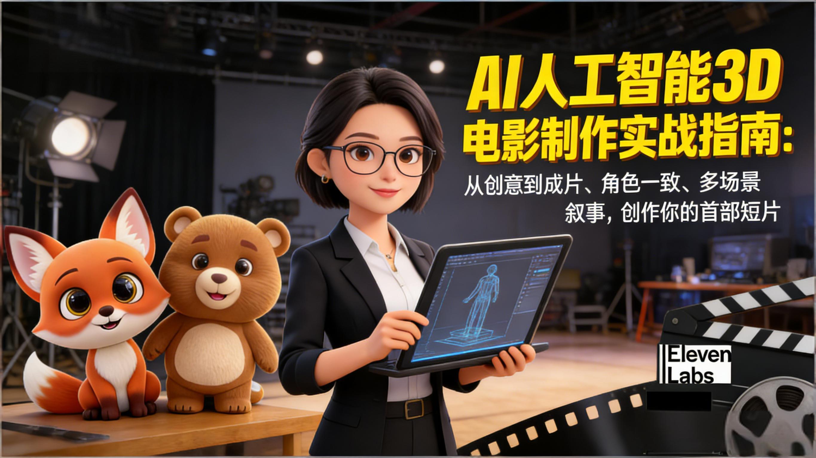 AI人工智能3D电影制作实战指南：从创意到成片、角色一致、多场景叙事，创作你的首部短片-副业网