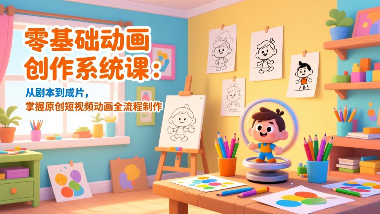 零基础动画创作系统课：从剧本到成片，掌握原创短视频动画全流程制作-副业网