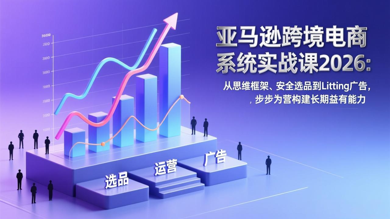 亚马逊跨境电商系统实战课2026：从思维框架、安全选品到Listing广告，步步为营构建长期盈利能力-副业网
