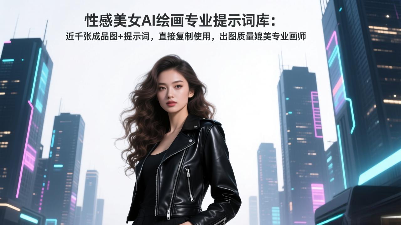 性感美女AI绘画专业提示词库:近千张成品图+提示词,直接复制使用,出图质量媲美专业画师-副业网