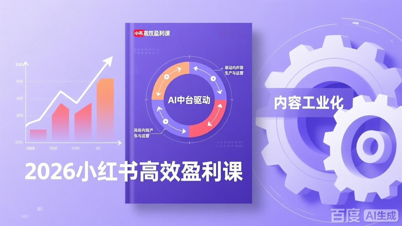 2026小红书高效盈利课，流量双引擎+内容工业化+AI中台驱动，构建可复制的千万级营收模型-副业网