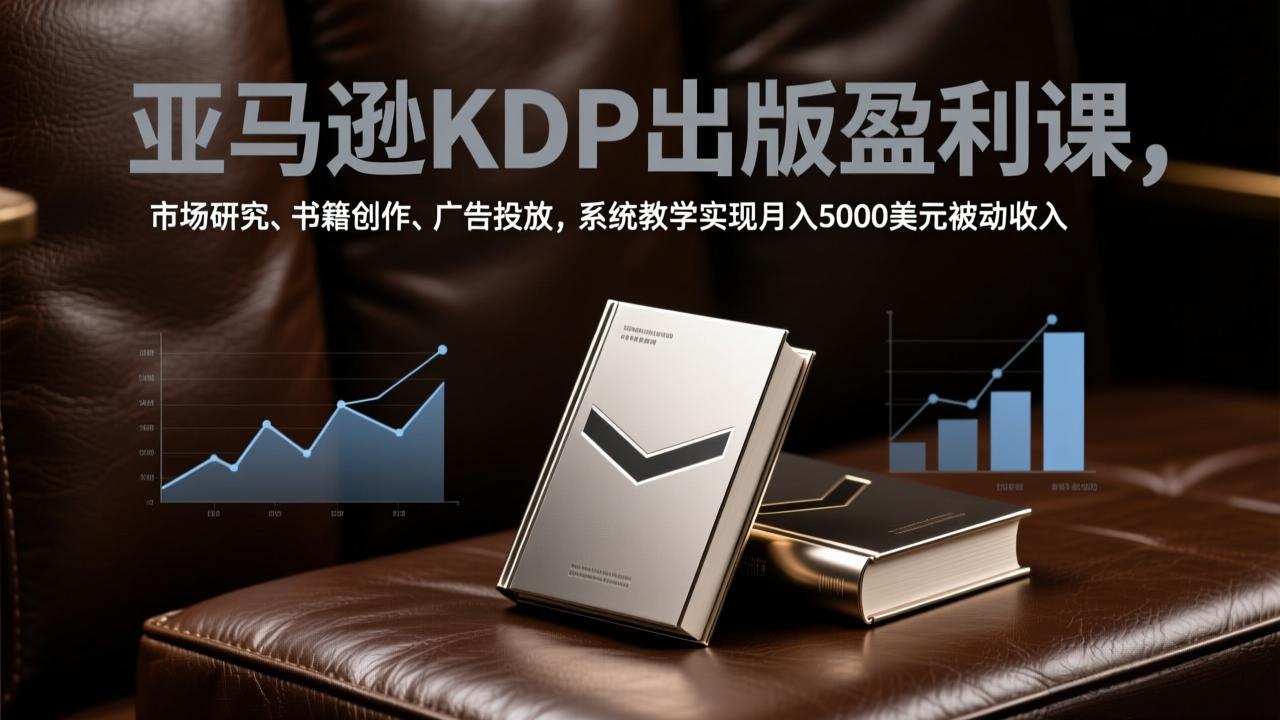 亚马逊KDP出版盈利课，市场研究、书籍创作、广告投放，系统教学实现月入5000美元被动收入-副业网