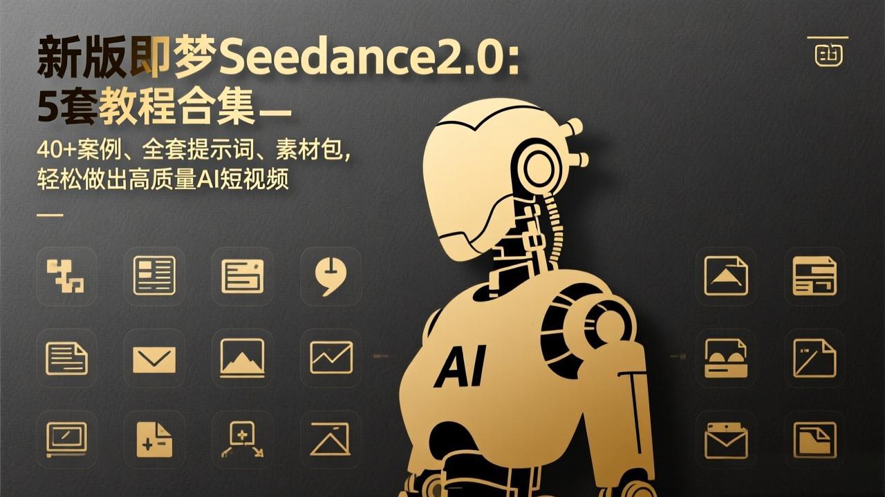 新版即梦Seedance2.0:5套教程合集,40+案例、全套提示词、素材包,轻松做出高质量AI短视频-副业网