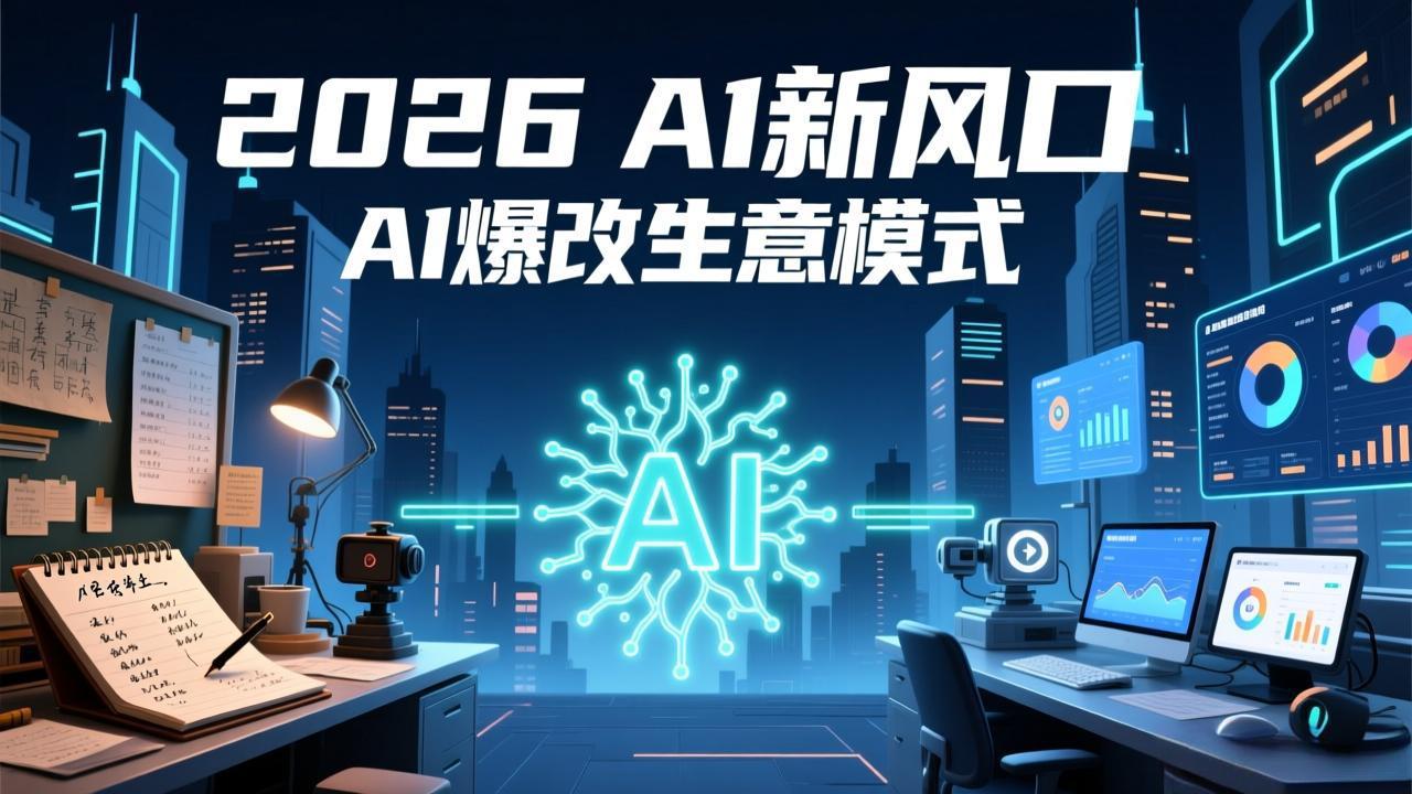 2026年AI创富新风口，用人工智能爆改你的生意模式，从短视频到直播全面降本增效抢占先机-副业网