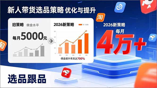 新人带货别瞎选品！这套2026全新选品跟品策略，让我的佣金从0做到每月4万+-副业网