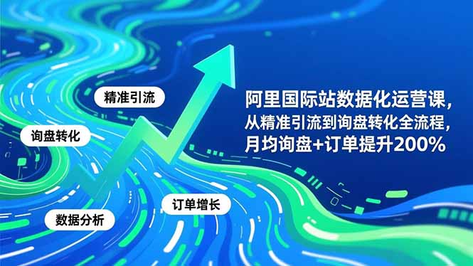 阿里国际站数据化运营课-3月，从精准引流到询盘转化全流程，月均询盘+订单提升200%-副业网