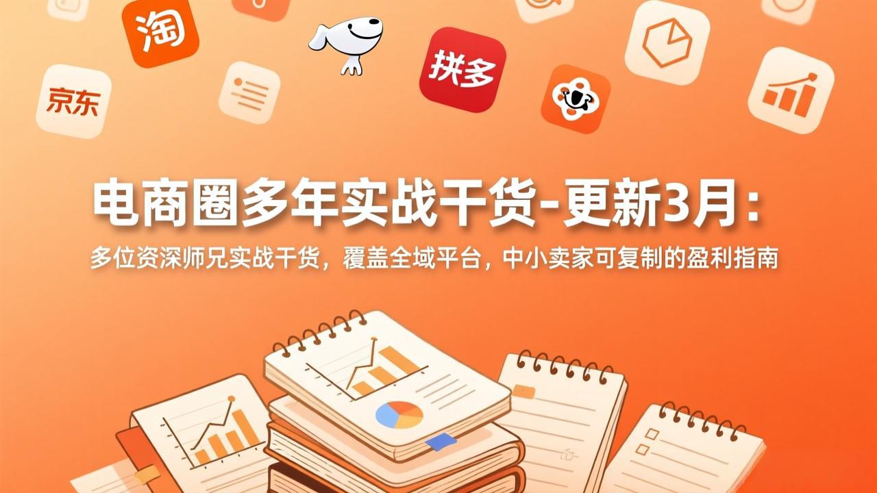 电商圈多年实战干货-更新3月:多位资深师兄实战干货,覆盖全域平台,中小卖家可复制的盈利指南-副业网