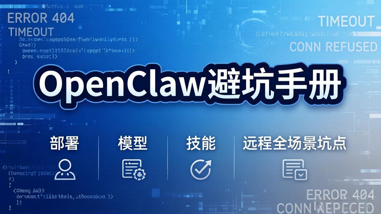 OpenClaw避坑手册:部署+模型+技能+远程全场景坑点,一次性给你说全,少走弯路-副业网
