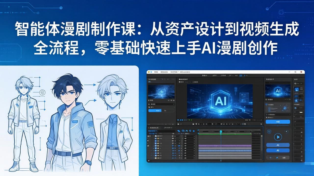 智能体漫剧制作课：从资产设计到视频生成全流程，零基础快速上手AI漫剧创作-副业网