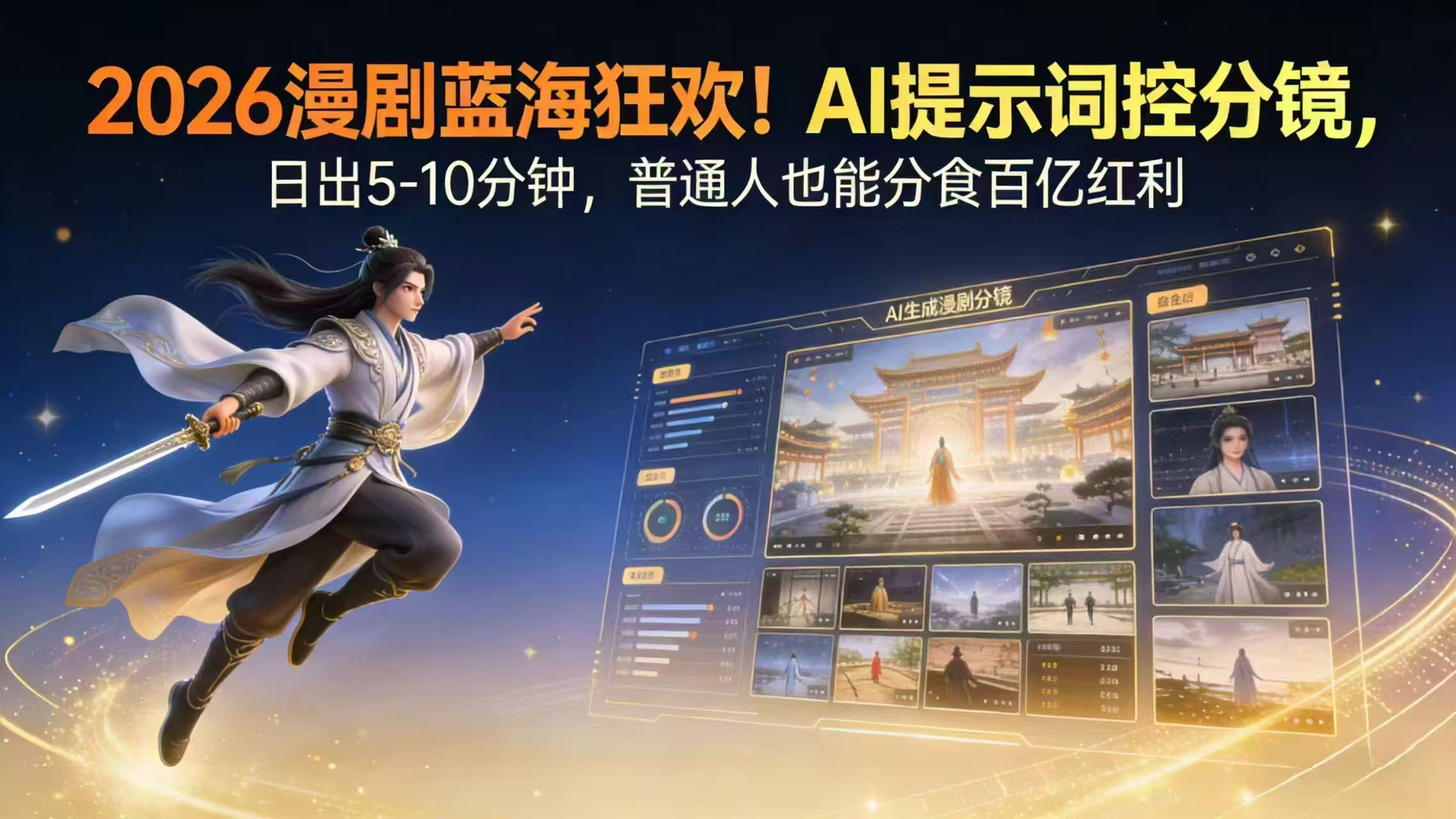2026漫剧红利实锤! AI 提示词控分镜, 普通人也能轻松月入过万-副业网