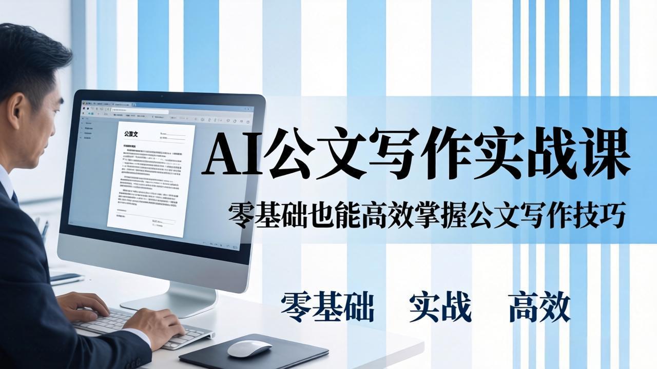 AI 公文写作实战课:零基础掌握格式规范与 5 大文种,用 AI 高效写出合格材料-副业网