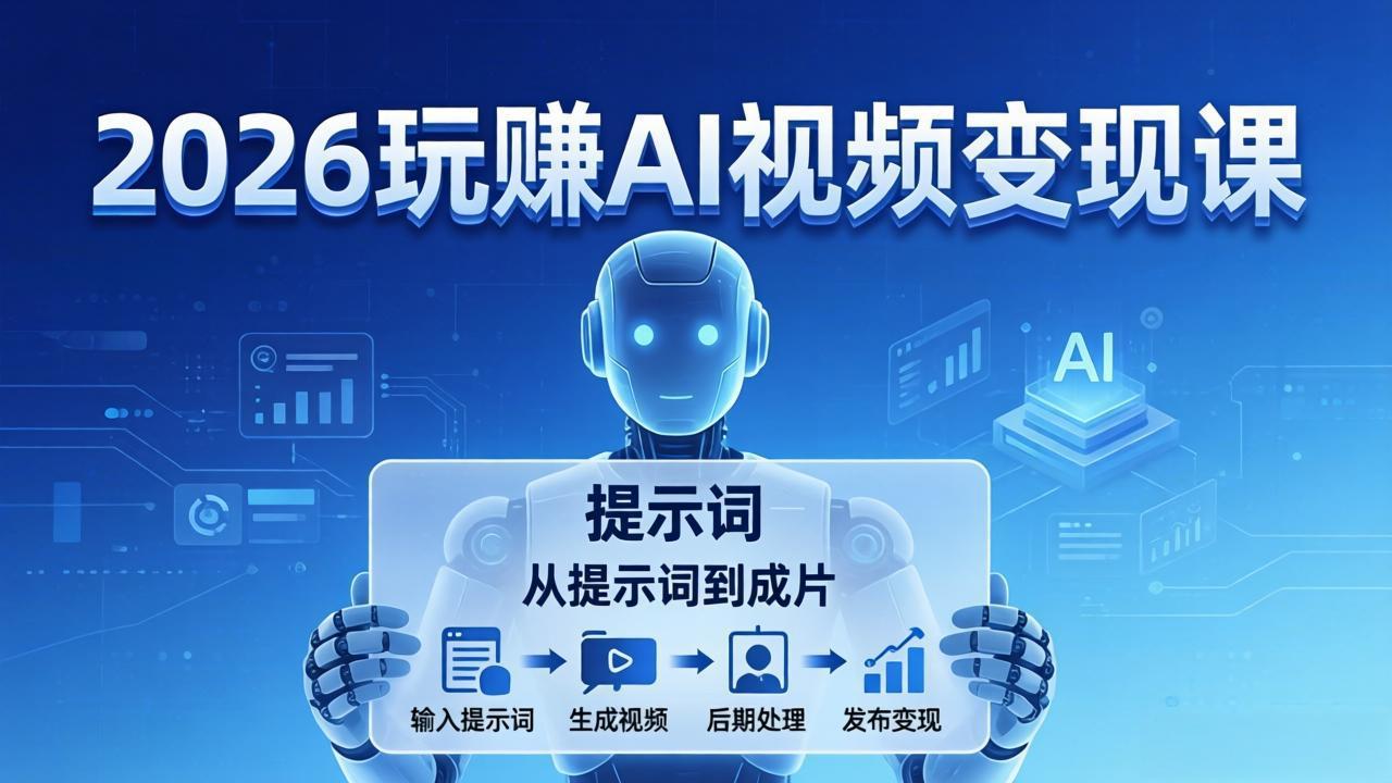 2026玩赚AI视频变现课:掌握 AI 视频全流程技能,从提示词到成片高效产出-副业网