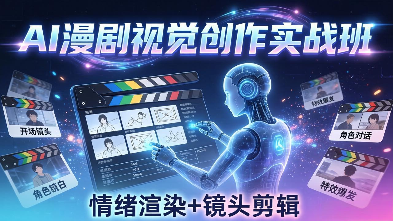 AI漫剧视觉导演思维实战班,从脚本到成片全掌握,分镜设计情绪渲染一站学会-副业网
