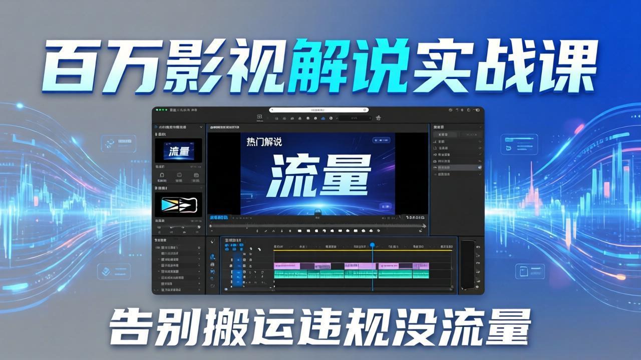 百万影视解说实战课:告别搬运违规没流量,AI文案+配音+剪映,做出能上热门的解说视频-副业网