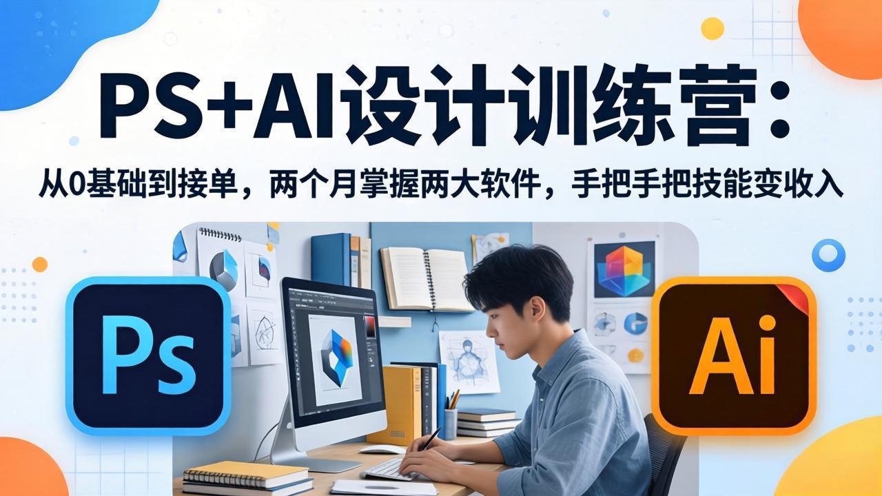 PS+AI设计训练营：从0基础到接单，两个月掌握两大软件，手把手把技能变收入-副业网