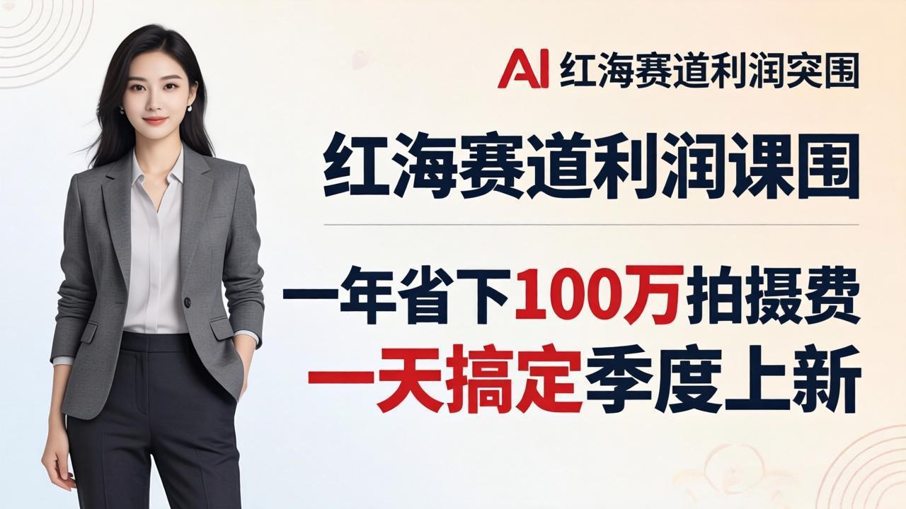 服装老板AI模特图课:一年省下100万拍摄费,一天搞定季度上新,红海赛道利润突围-副业网