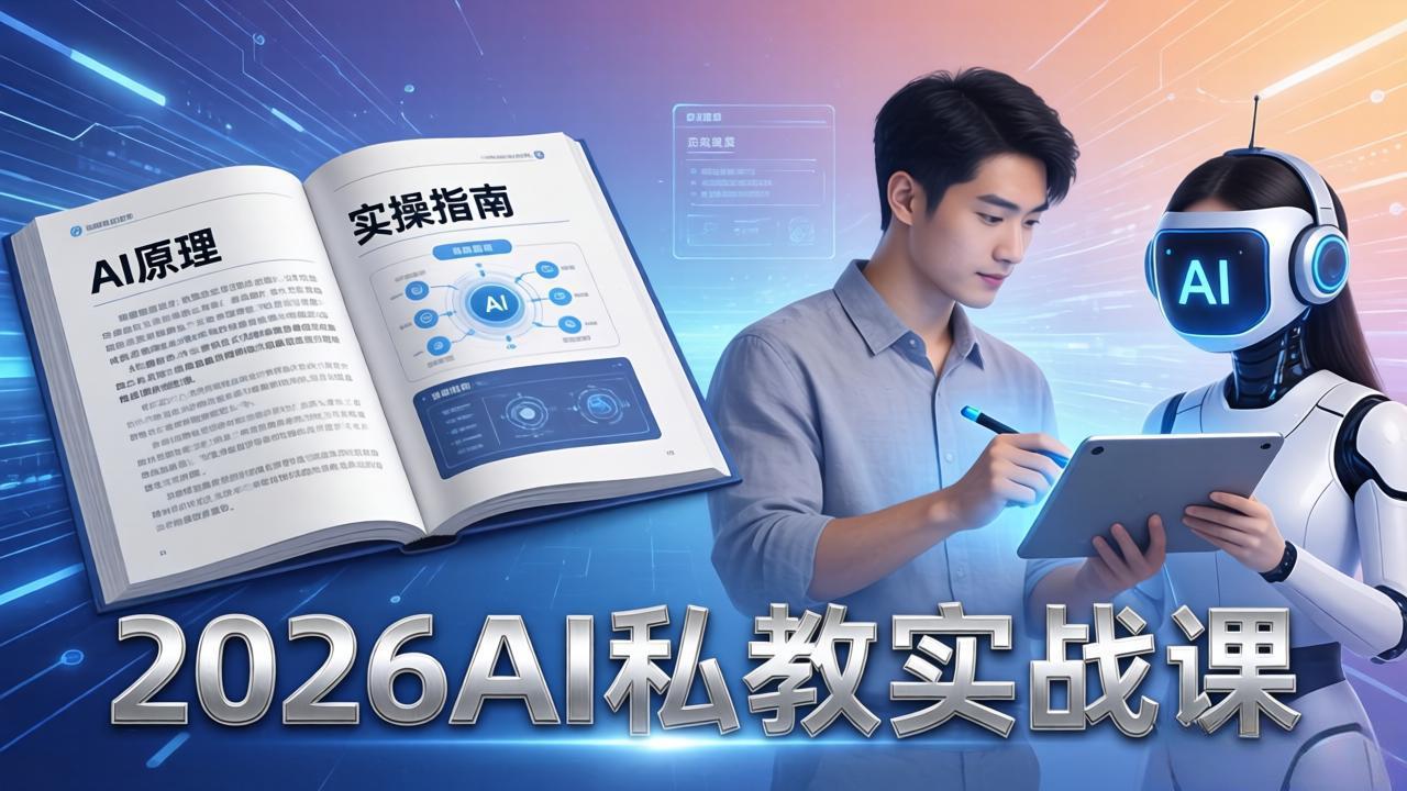 2026AI私教实战课:从AI原理到全场景实操,零基础学会用AI提效+单人单干创业-副业网