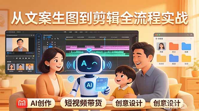 原创 AI 剧情短视频带货：AI+家庭剧情+带货广告，从文案生图到剪辑全流程实战-副业网