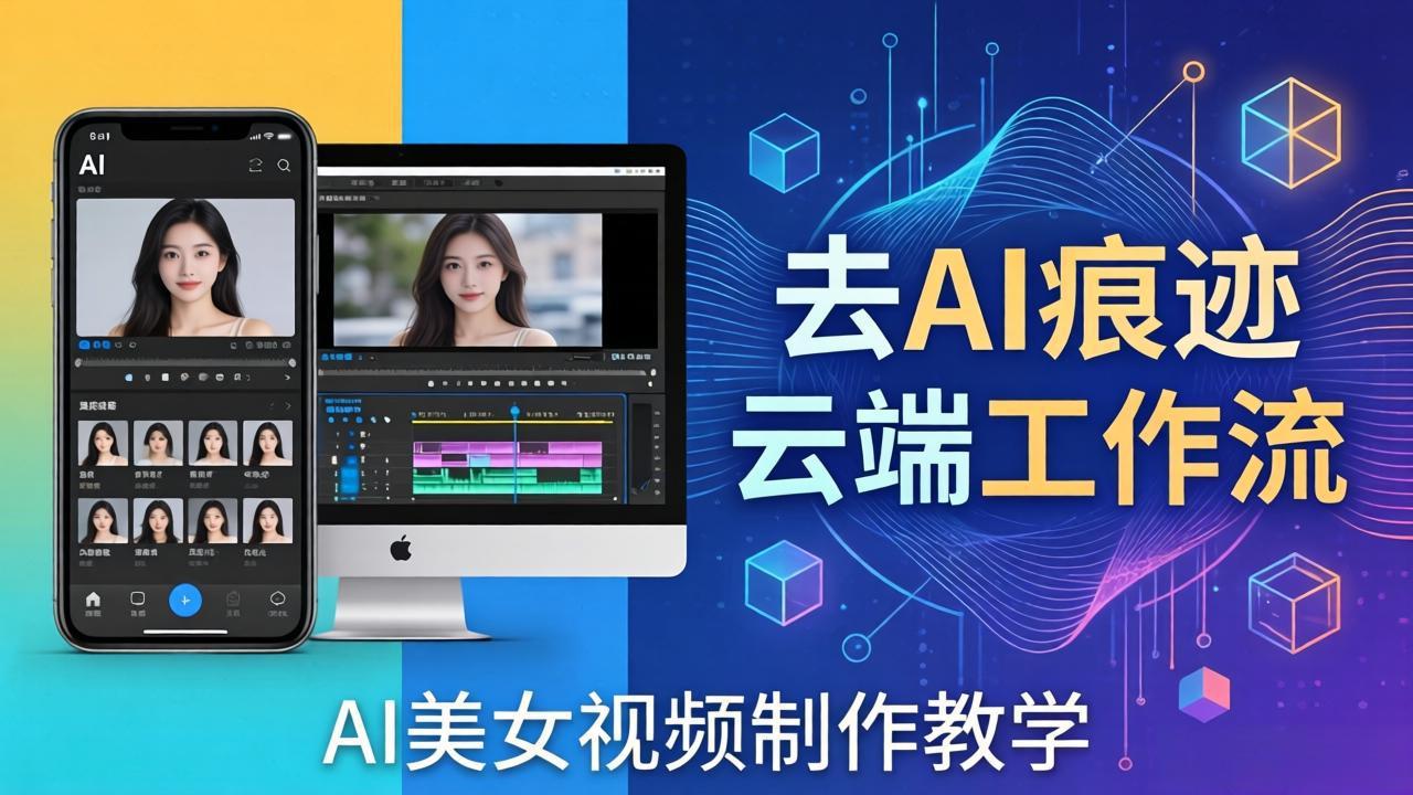 AI美女视频制作教学:去AI痕迹,云端工作流出图,手机电脑均可,不需要配置-副业网