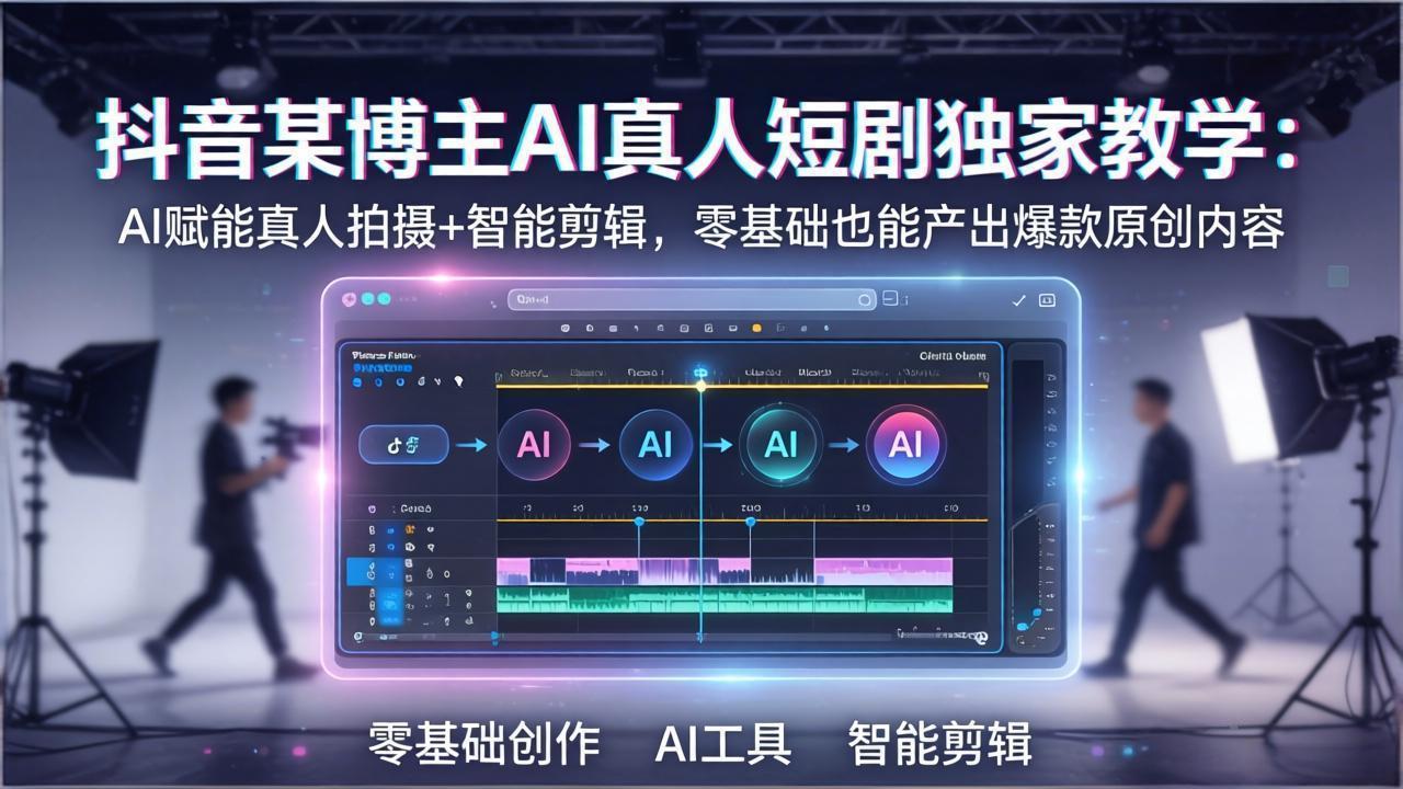 抖音某博主AI真人短剧独家教学：AI赋能真人拍摄+智能剪辑，零基础也能产出爆款原创内-副业网