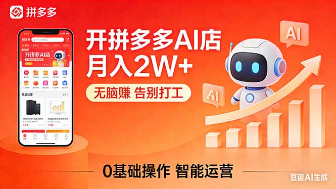 开一家拼多多AI店,月入2W+,无脑赚,告别打工,附SOP手册-副业网
