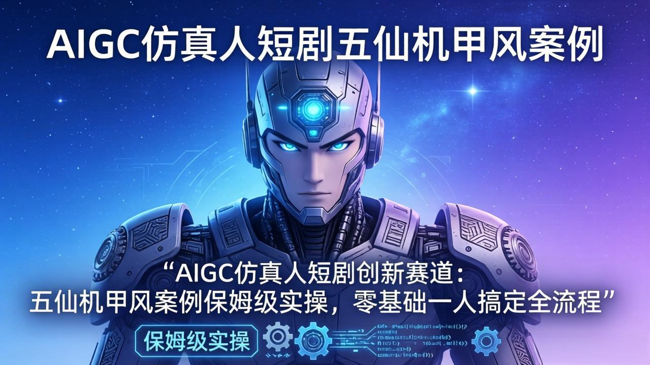 AIGC仿真人短剧创新赛道：五仙机甲风案例保姆级实操，零基础一人搞定全流程-副业网