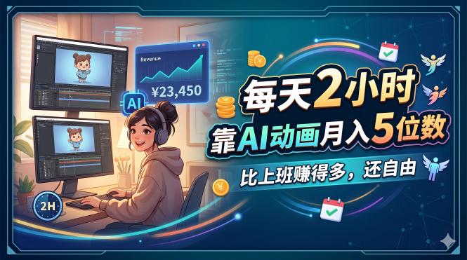 每天 2 小时,靠 AI 动画月入 5 位数,比上班赚得多,还自由-副业网