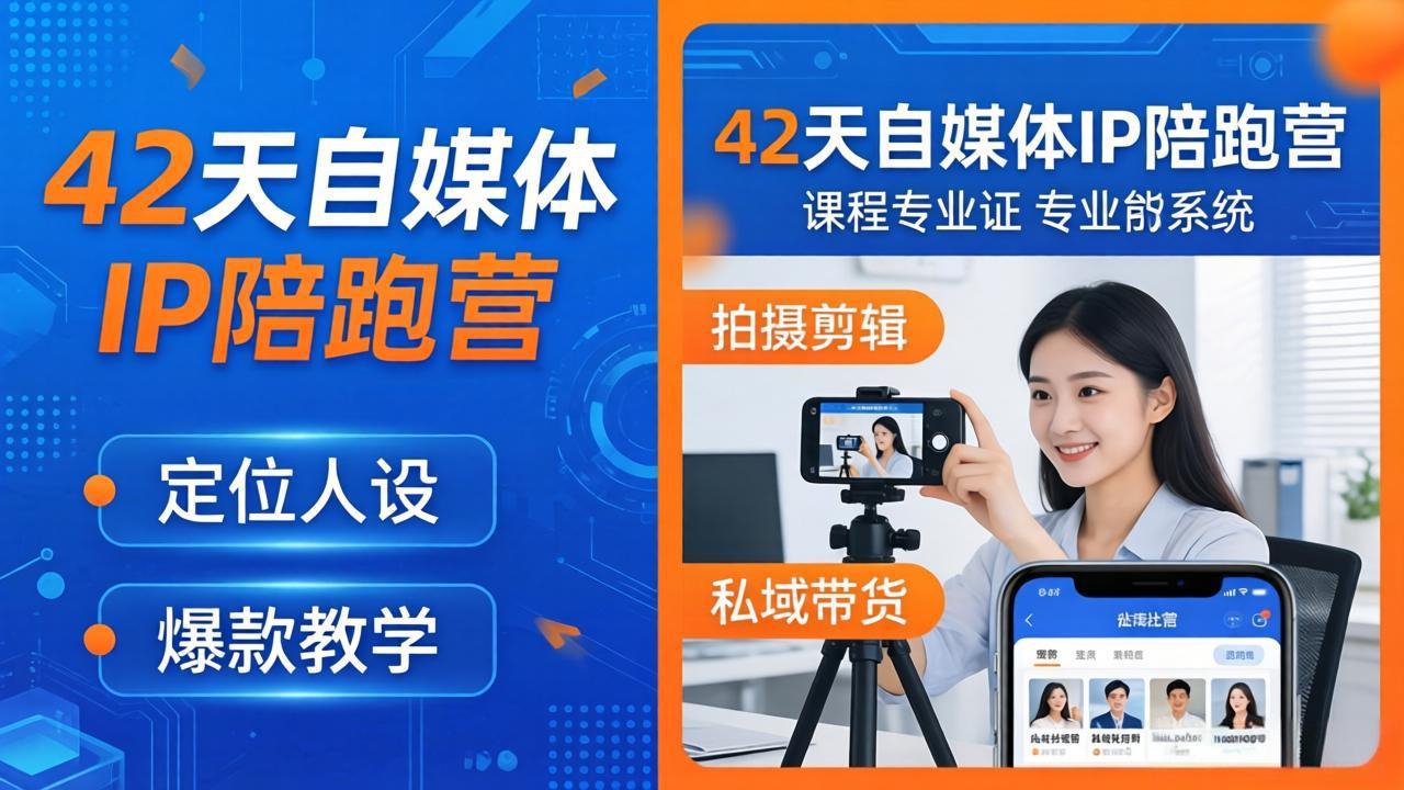 42天自媒体IP陪跑营-26年4月19更新:定位人设爆款全教学,拍摄剪辑私域带货一站式落地-副业网