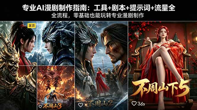 专业AI漫剧制作指南:工具+剧本+提示词+流量全流程,零基础也能玩转专业漫剧制作-副业网