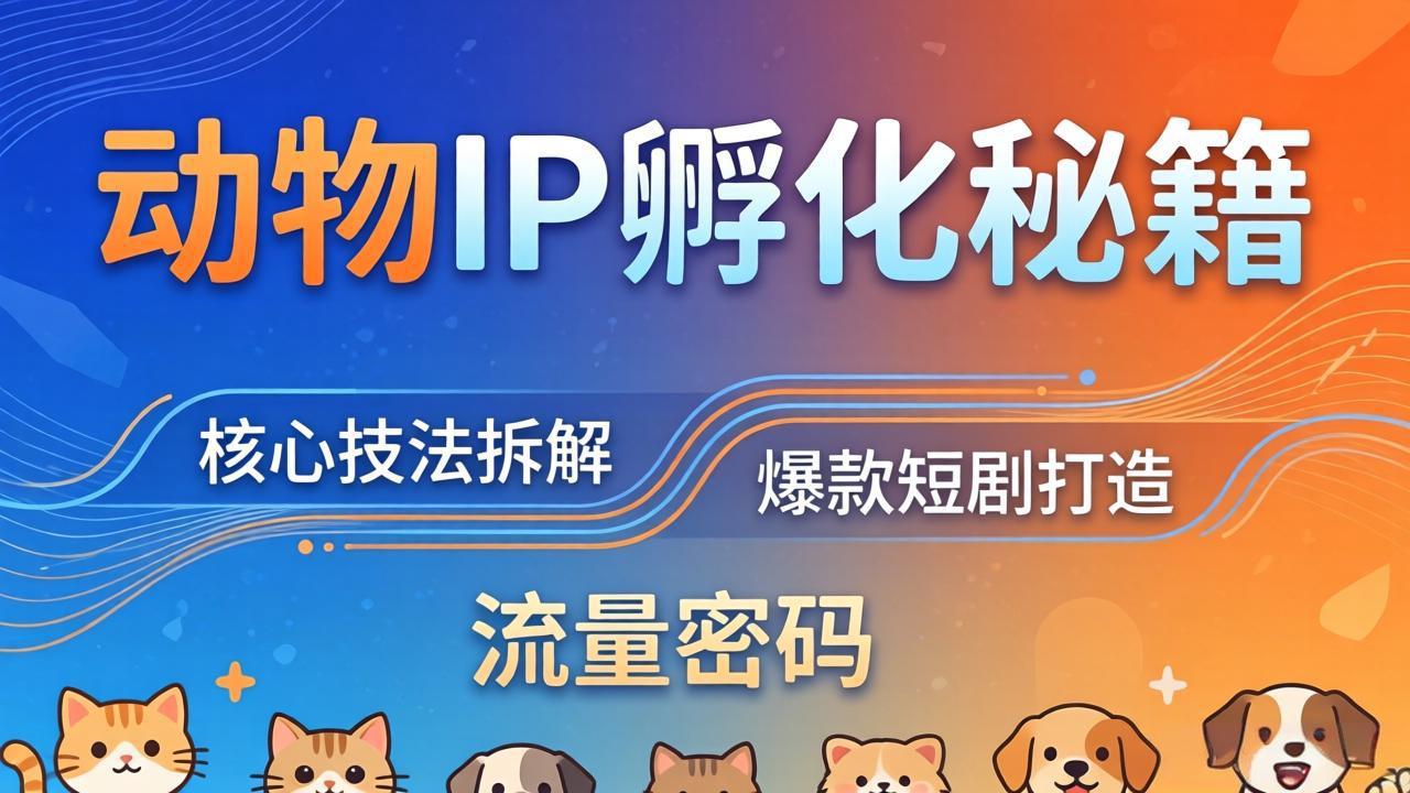 动物IP孵化全套秘籍,三大核心技法拆解,打造爆款萌宠短剧,轻松拿捏赛道流量密码-副业网