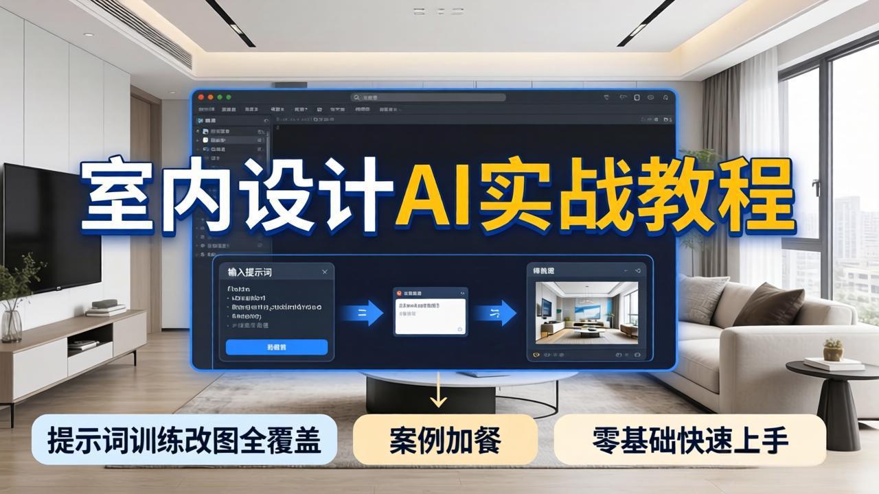 2026室内设计AI实战教程，提示词训练改图全覆盖，搭配案例加餐，零基础也能快速上手-副业网