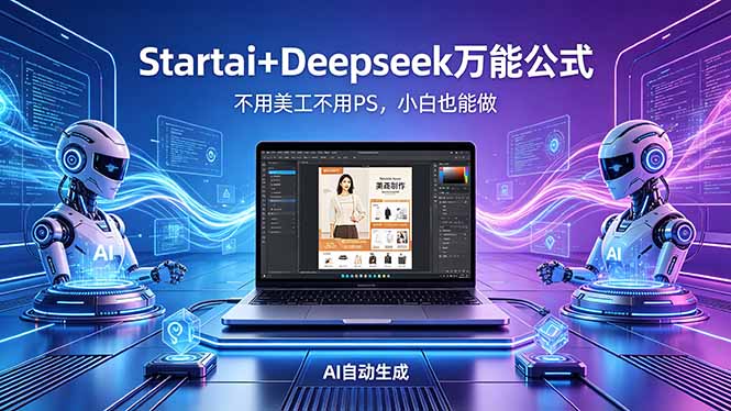 AI自动做电商详情页：Startai+Deepseek万能公式，不用美工不用PS，小白也能做-副业网