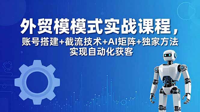 外贸新模式实战课程-更新5月,账号搭建+截流技术+AI矩阵+独家方法实现自动化获客-副业网