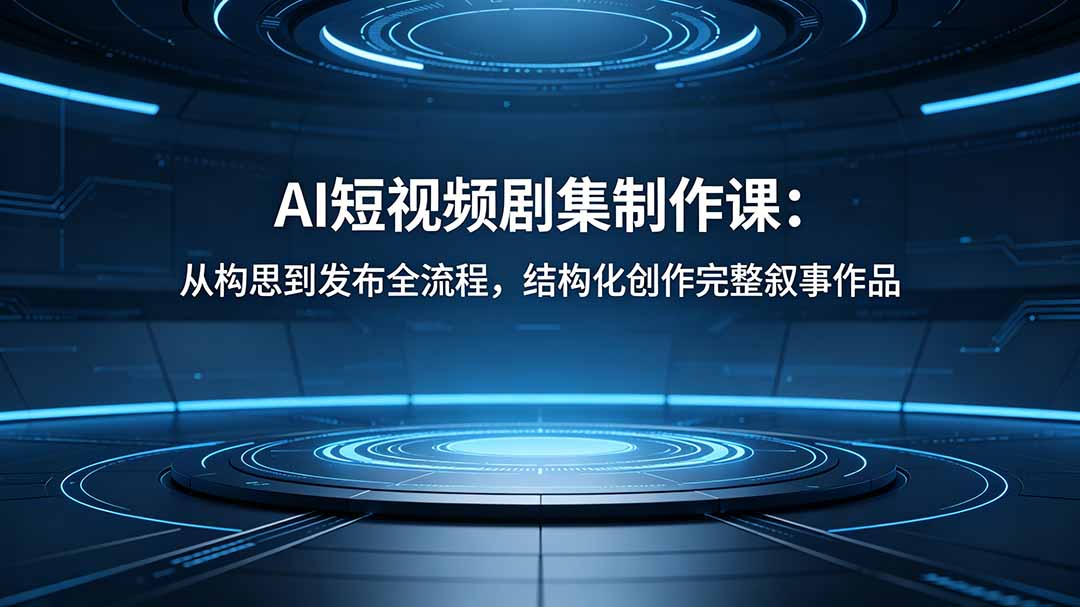 AI短视频剧集制作课:从构思到发布全流程,结构化创作完整叙事作品-副业网