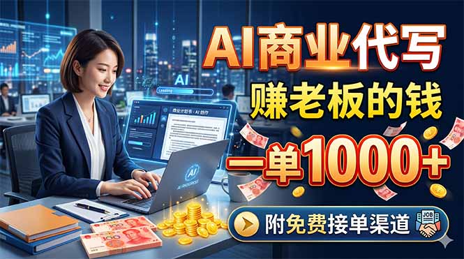 AI商业代写，赚老板的钱，一单1000+，附免费接单渠道-副业网