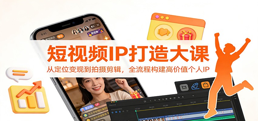 短视频IP打造大课:从定位变现到拍摄剪辑,全流程构建高价值个人IP-副业网