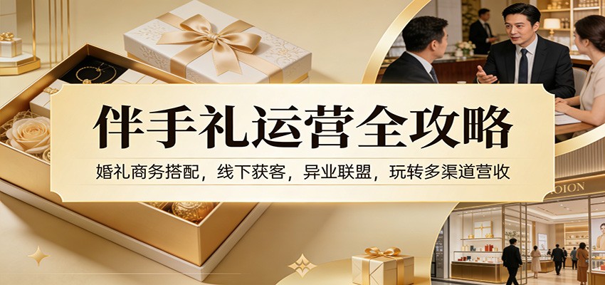 伴手礼运营全攻略：婚礼商务搭配，线下获客，异业联盟，玩转多渠道营收-副业网