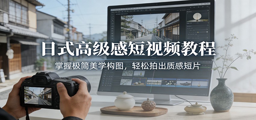 日式高级感短视频教程:掌握极简美学构图,轻松拍出质感短片-副业网