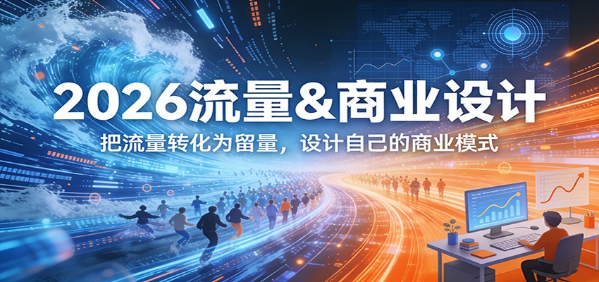 2026流量&商业设计,把流量转化为留量,设计自己的商业模式-副业网