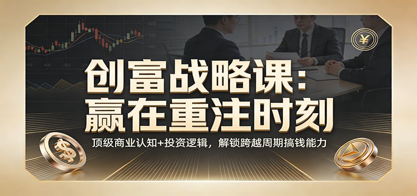 《创富战略课：赢在重注时刻》顶级商业认知+投资逻辑，解锁跨越周期搞钱能力-副业网