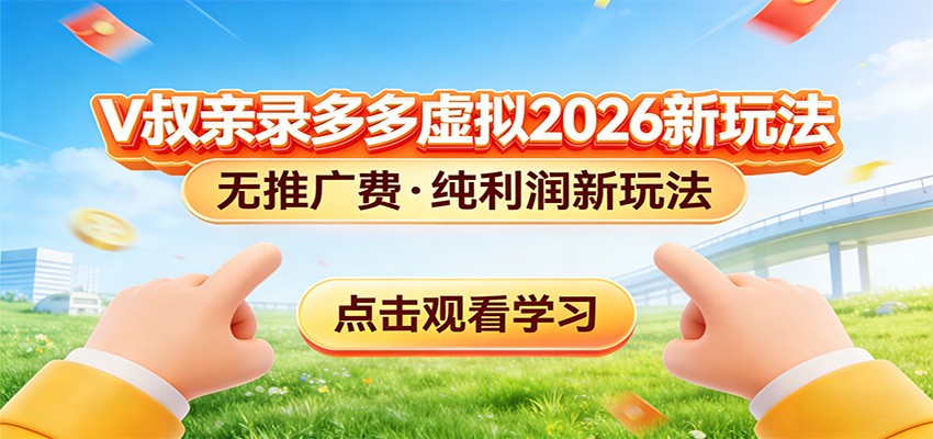 拼多多虚拟电商新玩法，0推广费0成本启动，专为新手打造-副业网