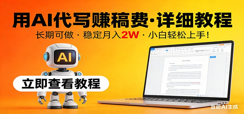 用AI代写赚稿费,详细教程,长期可做,稳定月入2W,小白轻松上手!-副业网