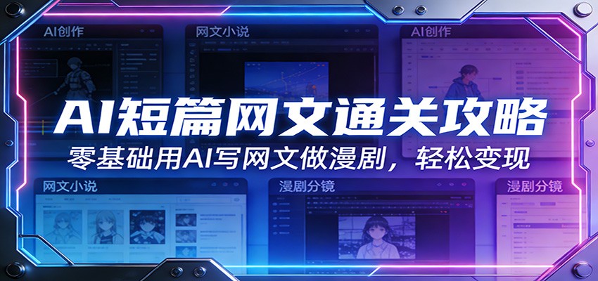 AI短篇网文通关攻略:零基础用AI写网文做漫剧,轻松变现-副业网