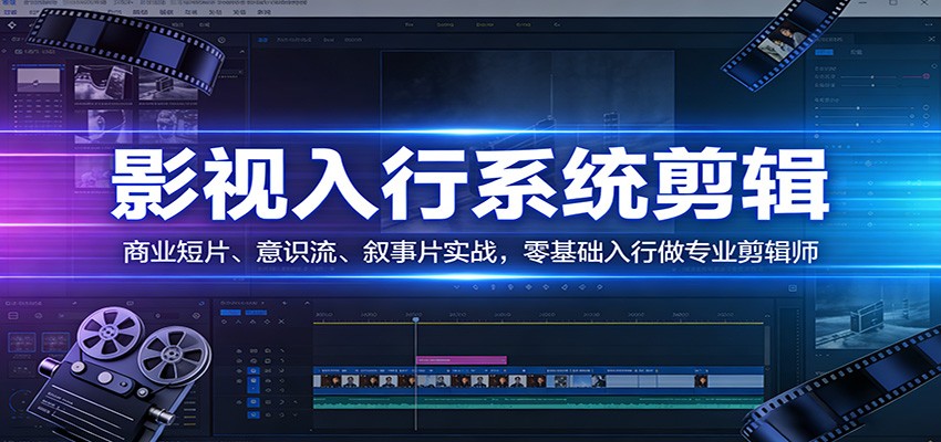 影视系统剪辑,商业短片、意识流、叙事片实战,零基础入行做专业剪辑师-副业网