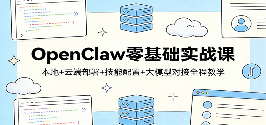 OpenClaw零基础实战课:本地+云端部署+技能配置+大模型对接全程教学-副业网